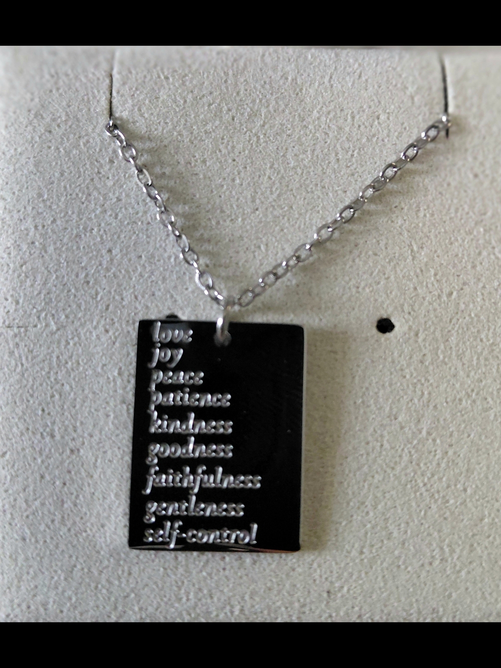 Stainless Fruits Of The Spirit Rectangle Pendant Necklace - Brand